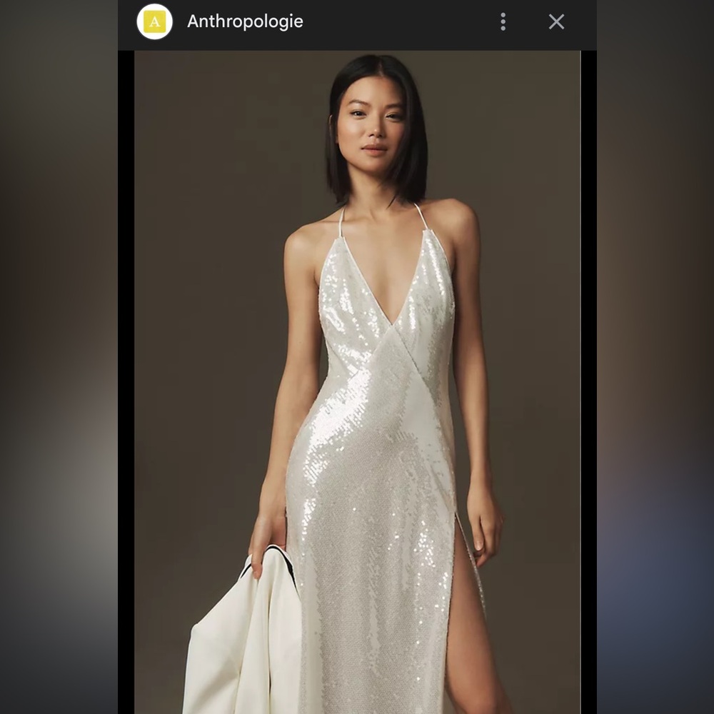 Bardot White Sequin Maxi Dress